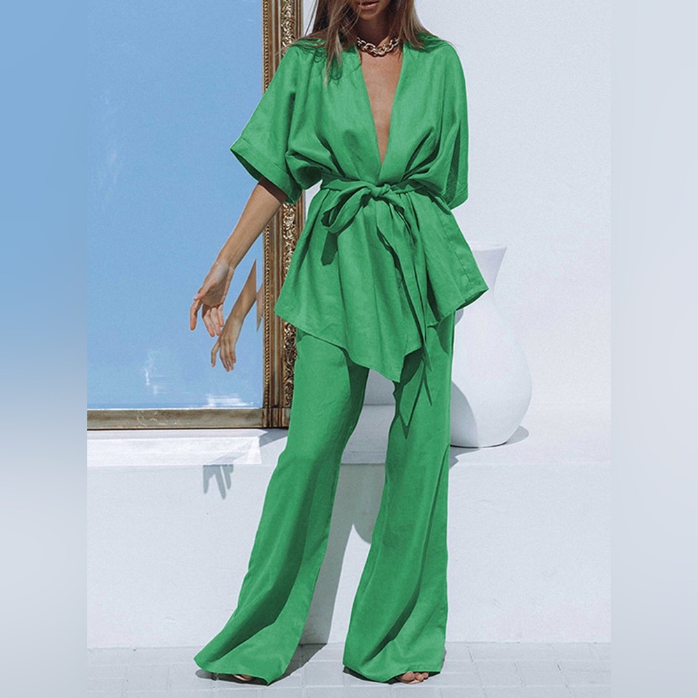 Commense sold out Kimono Tied Top/ Pants Set
